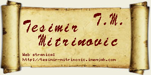 Tešimir Mitrinović vizit kartica